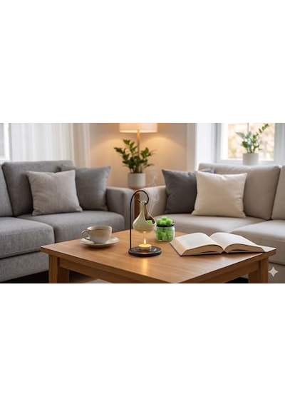 Modern Seramik Buhurdanlık Seti - 16&apos Lı Tealight Mum Ve Değiştirilebilir Aroma Wax Hediye Açık Kahve
