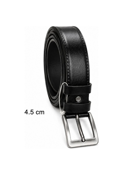 Erkek Hakiki Deri 4.5 Cm Klasik Ve Kot Pantolon Kemeri Metal Tokalı Siyah