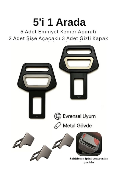 Tüm Araçlara Uyumlu Açacak - Gizli Emniyet Kemer Toka Seti