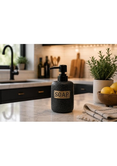 Suwors Seramik Sıvı Sabunluk, Antrasit Gri Mat Yüzeyli Dekoratif Pompalı Sabun Dispenseri, Banyo Ve Mutfak İçin L Diğer