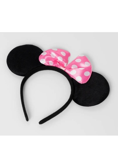 Pembe Fiyonklu Minnie Mouse Tacı Mini Kulak Açık Mavi