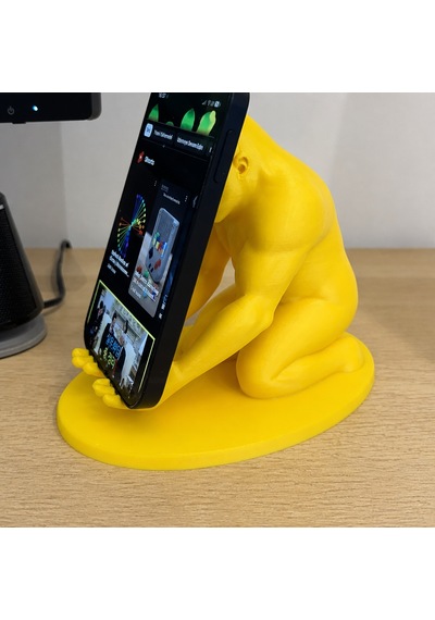 3d Baskı Goril Telefon Tutucu - Kaslı Goril Masaüstü Telefon Standı-sarı