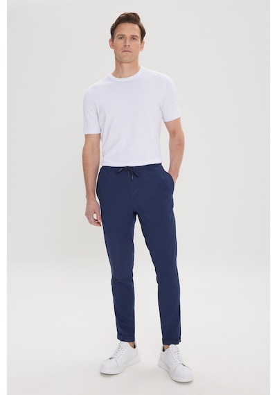 Ac&Co / Altınyıldız Classics Slim Fit Dar Kesim Beli Bağlamalı Yan Cepli Erkek Pantolon - Lacivert Ac&Co / Altınyıldız Classics Slim Fit Dar Kesim Beli Bağlamalı Yan Cepli Erkek Pantolon - Lacivert
