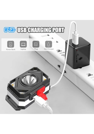 Batman Kafa Lambası Bisiklet Arama Kurtarma Kampçılık Tepe Lambası Çakarlı Çok Modlu Usb Şarj Diğer