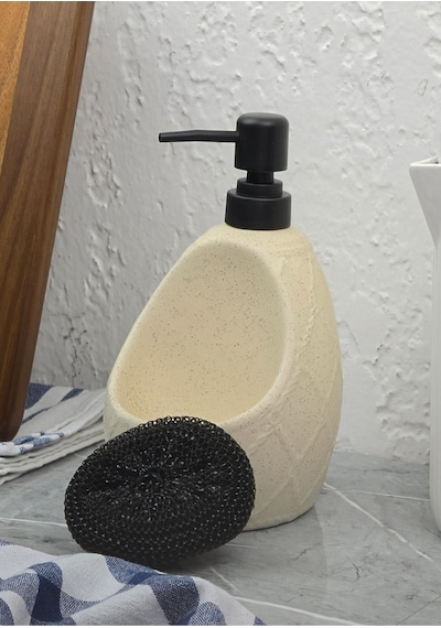 Taş Desenli Sıvı Sabunluk - Sünger Hazneli Mutfak Sabunluğu - 700 Ml - Prizma Desen -