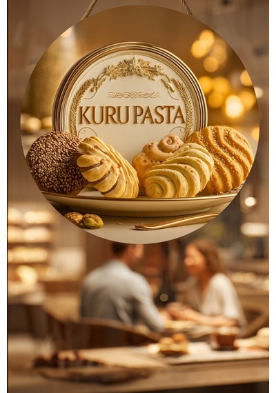 Kuru Pasta Temalı İpli Ahşap Kapı Duvar Süsü, Pastane, Tatlı Dükkanı, Cafe Tablo Dekoru