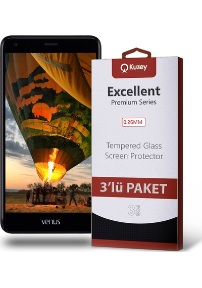 Vestel Venüs V4 ile Uyumlu Kırılmaz Cam Ekran Koruyucu Ekonomik 3'lü Paket