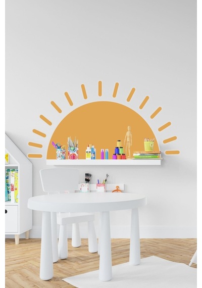 MSticker Küllü Sarı Güneş Çocuk Bebek Odası Duvar Sticker (58X100 Cm)