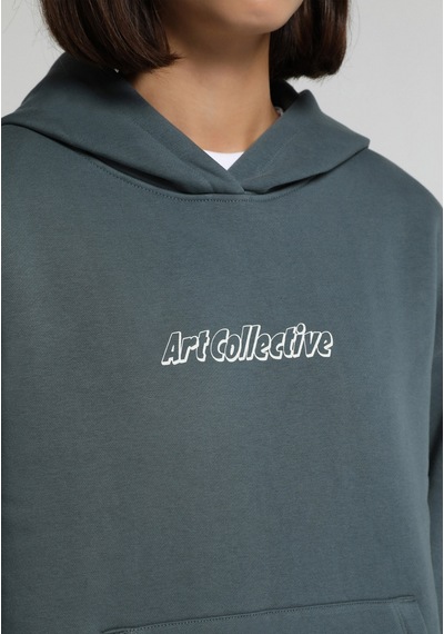 Colin's Colins Oversize Fit Kapüşonlu Baskılı Kadın Mavi Sweatshirt Cl1077485 Q1.v2 Blp Petrol Mavisi
