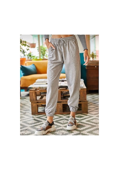 Tarzsokak Unisex Gri Cepli Beli Bağcıklı Basic Eşofman Altı Jogger