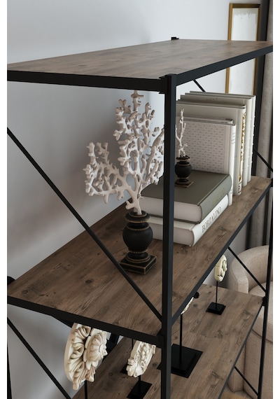 Stone Metal Kitaplık Ofis Kitaplık Çok Amaçlı Dekoratif Raf Stand 150 Cm Kahverengi Stone Metal Kitaplık Ofis Kitaplık Çok Amaçlı Dekoratif Raf Stand 150 Cm Kahverengi
