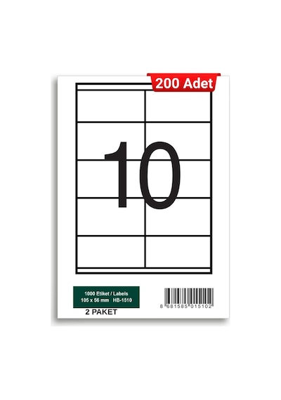 Herboy Hb-1510 105 X 56 Mm A4 Laser Etiket 200 Adet