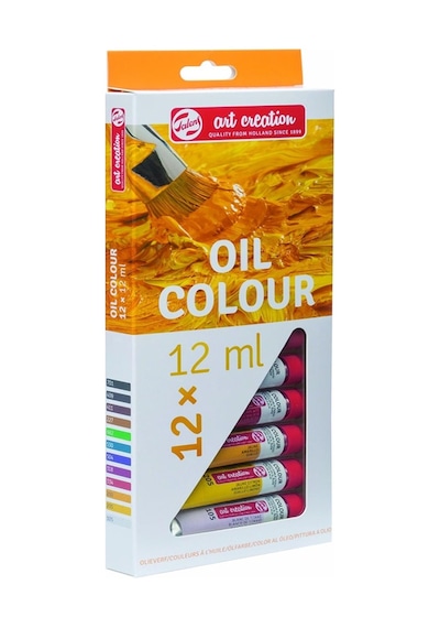 Talens 12 Renk Yağlı Boya 1 Paket Art Creation Oil Colour 12x12ml Yağlı Boya Seti Canlı Renkler Tuval Resim Çok Renkli