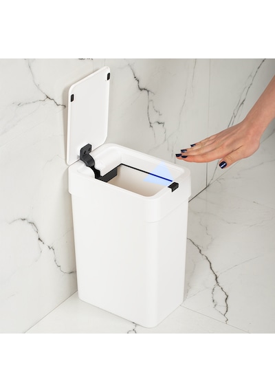 Porsima Me-06 Hareket Sensörlü 9lt Sessiz Banyo Mutfak Çöp Kovası Beyaz