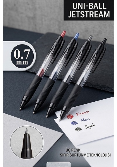 Mavi Jel Uçlu Pilot Kalem 5 Adet Uniball Jetstream Sxn-157s 0.7 Mm Basmalı Pilot Kalem Roller Uçlu Likit Mürekkepli