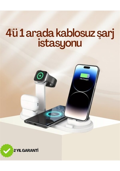 4 Cihazı Aynı Anda Şarj Edebilen Kablosuz Şarj İstasyonu Çok Yönlü Ve Pratik Tasarım 47276454