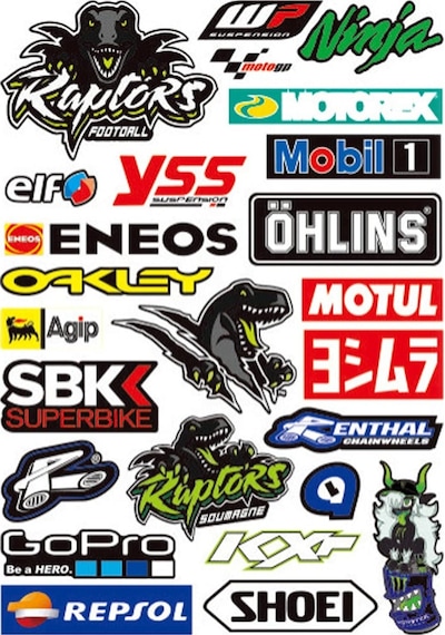 Araba, Motosiklet, Bisiklet, Kask Sponsor Sticker Seti, Çıkartma Etiketi A8041 Model Siyah