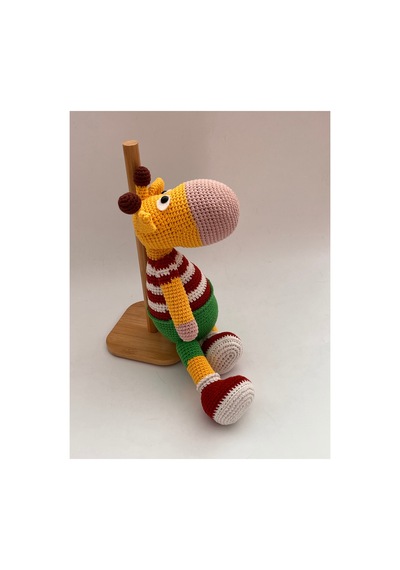 El Örgüsü Zürafa Amigurumi El Yapımı Büyük Boy 34cm Oyuncak Yeşil