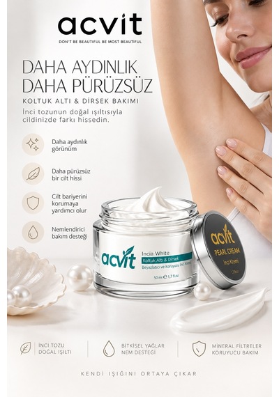 Acvit Koltuk Altı Ve Dirsek Beyazlatıcı ve Koruyucu İnci Krem 50 ML