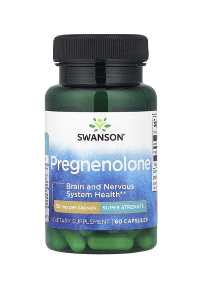 Swanson Vitamins, Pregnenolone, Super Strength, 50 Mg, 60 Capsules