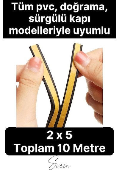 Fitil Premium Kapı Pencere Soğuk Toz Geçirmez İzolasyon Fitili Kendinden Yapışkanlı Isı Yalıtım 2x5 Diğer