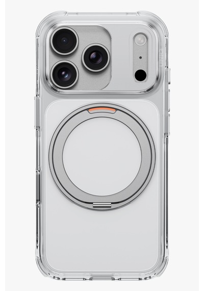 Apple iPhone Uyumlu 18 Pro Max Kılıf Swivix Dönebilen Metal Halkalı Koruyucu Premium Dayanıklı Darbe Emici Kapak Şeffaf