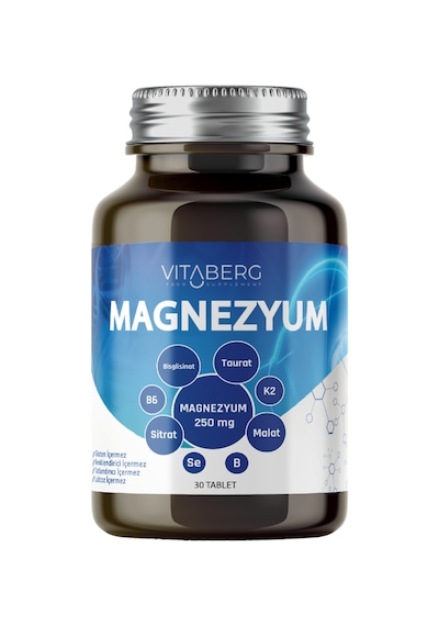 Vitaberg Magnezyum Bisglisinat, Taurat, Sitrat, Malat + K2, B6, Bor, Selenyum