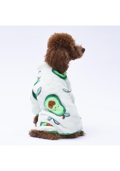 Avocado - Avokado Peluş Tulum Kedi Köpek Tulumu Kedi Köpek Kıyafeti Kedi Köpek Elbisesi Köpek Giysisi