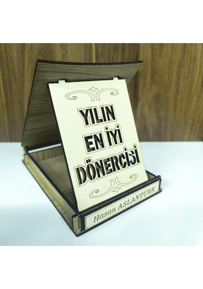 Kişiye Özel Yılın En İyi Dönercisi Ahşap Plaket 9,5x13,5x2,5