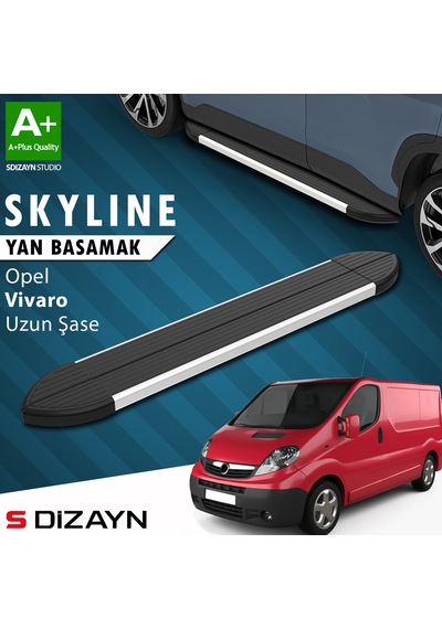 S-dizayn Opel Vivaro A Uzun Şase Skyline Aluminyum Yan Basamak 263 Cm 2001-2014 A+ Kalite