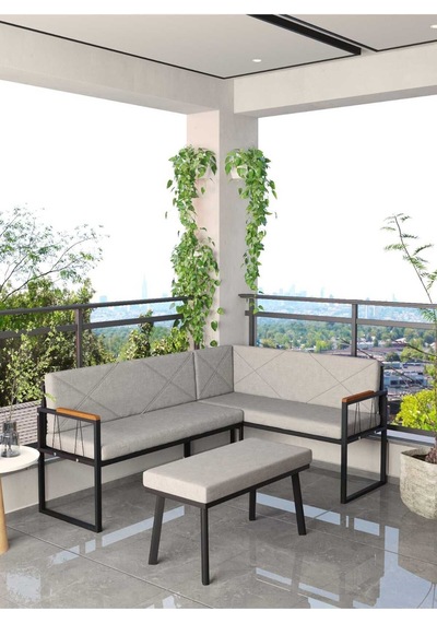 Mygusi Mygusi Src Balkon, Bahçe, Cafe, Köşe Takimi Gri