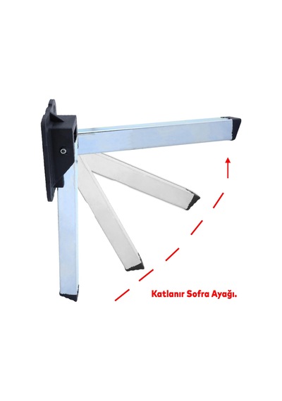 Badem10 4 Adet Sofra Ayağı Metal Plastik Siyah Taban Katlanır Yer Sofrası Sini Altı 20 Cm 6395751