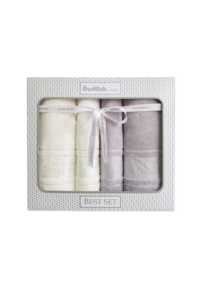 Blossom Best Set Hamam Takımı- Krem Gri