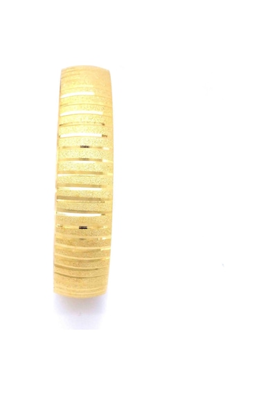 22 Ayar Altın Kaplama Düz Çizgili Bilezik 15mm Blz-1277 Altın