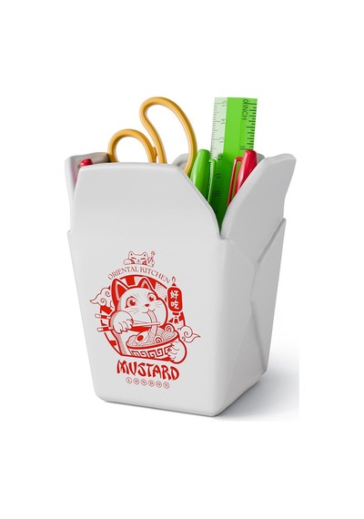 Mustard Noodle Seramik Kalemlik Beyaz