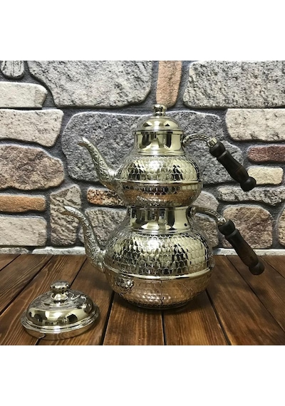 Bal Peteği Modelli Bakır Çaydanlık, B15152 Gümüş