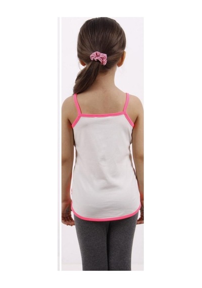 Toontoy Kids Kız Çocuk Kedi Baskılı Atlet Ekru
