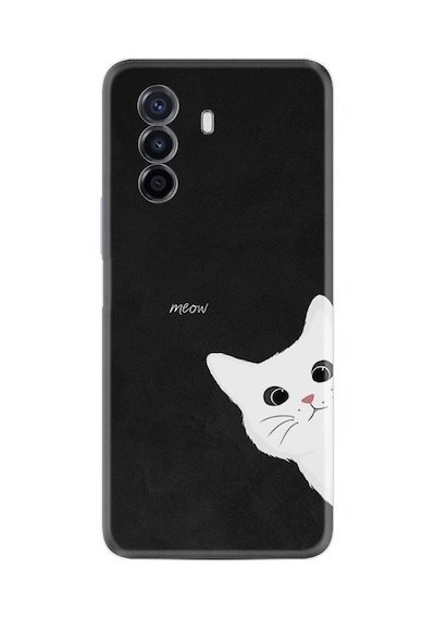 Huawei Nova Y70 Kılıf Resimli Desenli Silikon Platinium Series Çılgın Kedi 1895
