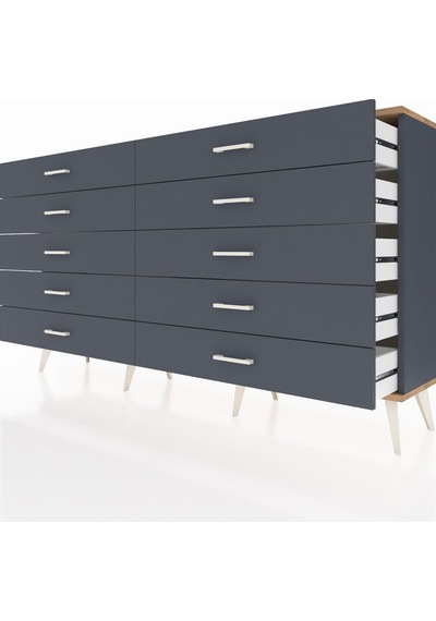 Arges Konsol 10 Çekmeceli 176x30x99 Antrasit-çam/antrasit Antrasit-çam/antrasit Arges Konsol 10 Çekmeceli 176x30x99 Antrasit-çam/antrasit Antrasit-çam/antrasit