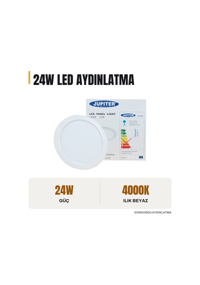 Jupıter 24w Eko Serisi Slim Led Panel Armatür - 4000k Naturel Beyaz - Ld468-n