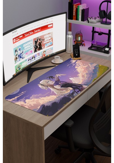 Fischl Genshin Impact Anime Gacha V3 - 90x40 Xxl Gaming Mouse Pad Fare Altlığı