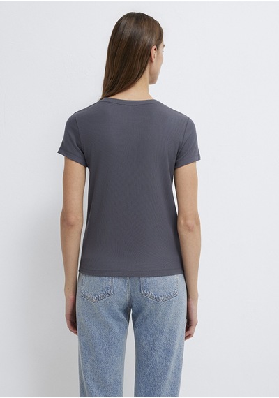 Mavi - Antrasit Tencel Basic Tişört 1612904-83620 Antrasit
