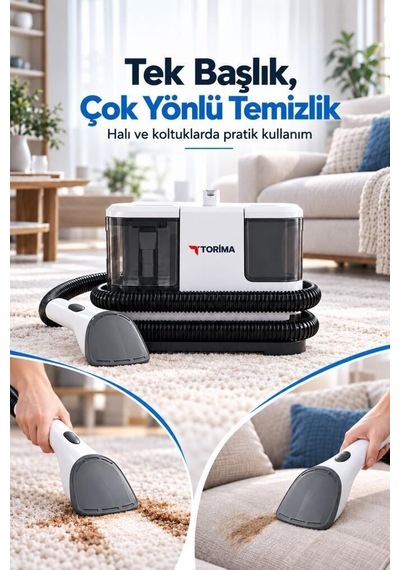 Ev Aleti Temizlik Seti Pratik Bakım Halı Ve Koltuk Yıkama Makinesi Tcc02 Beyaz 1ın1