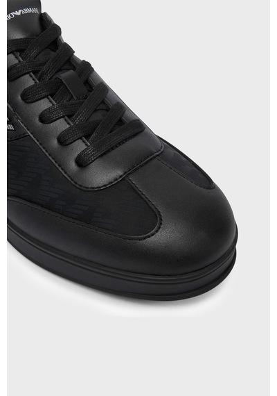 Emporio Armani Logolu Sneaker Ayakkabı Erkek Ayakkabı Em003062 Af29544 Uc001 Siyah