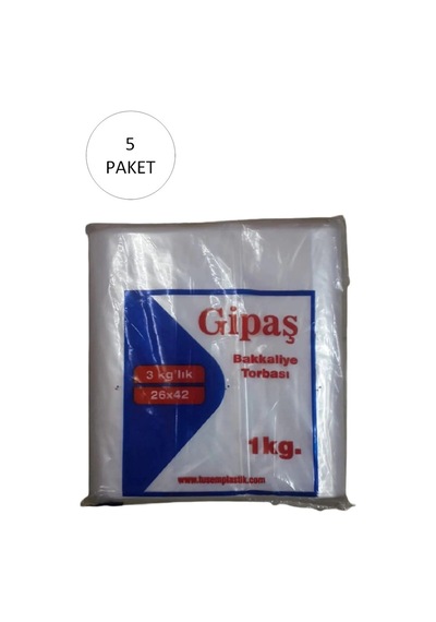 Hubrendy Tedarik Bakkaliye Naylon Torba 3'kg Lık 26x42 Cm 5 Paket Takriben 825 Adet