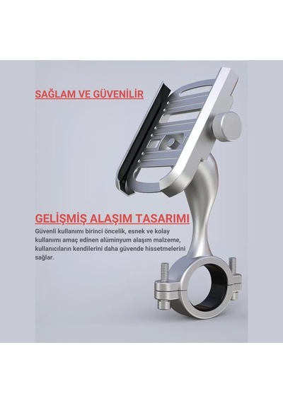 Alüminyum Gidon Sıkıştırmalı Motosiklet Telefon Tutucu Scooter Bisiklet Telefon Tutucu Sarsılmaz Diğer