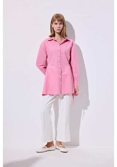 Manuka Bağlama Detaylı Gömlek Pembe Ss25gml00018-78 Pembe