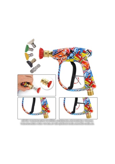 Coofbe Bosch Aquatak Serisi İle Uyumlu 5 Nozzle Set Bosch Basınçlı Araç Yıkama Tabancası Seti Basınçlı Yıkama Makinesi Bear 1 ADETLİ SET