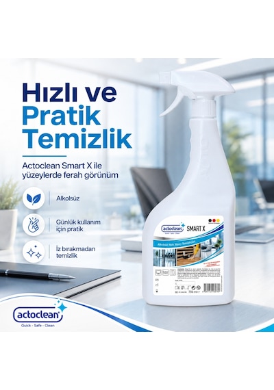 Actoclean® Smart X Alkolsüz Hızlı Yüzey Temizleyici 750 ML