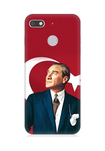 General Mobile Gm 8 Go Uyumlu Mustafa Kemal Atatürk Ve Bayrak Desenli Silikon Kılıf